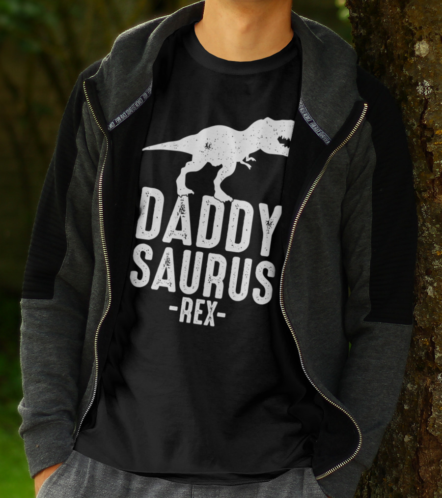 Daddysaurus Rex Daddy Dinosaur Pun T-Shirt