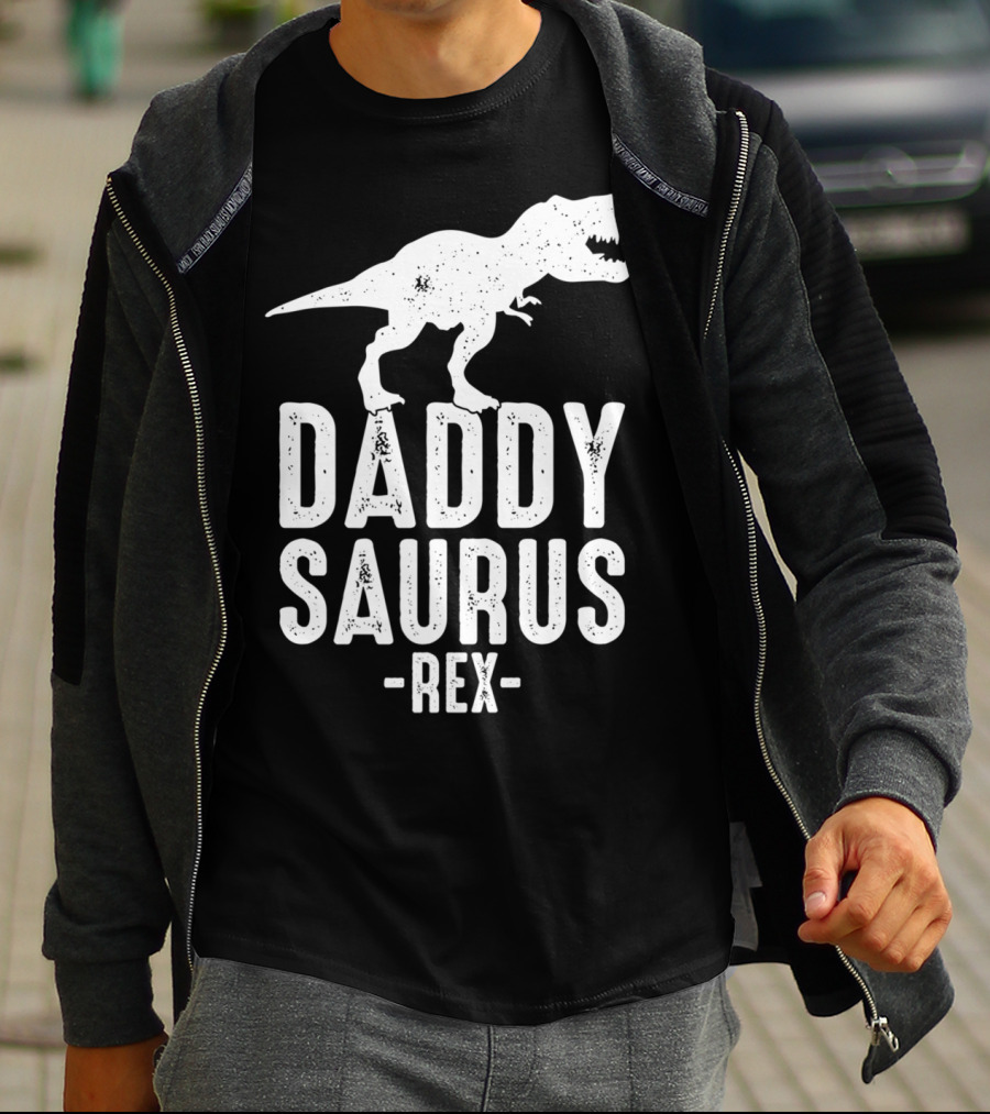 Daddysaurus Rex Daddy Dinosaur Pun T-Shirt