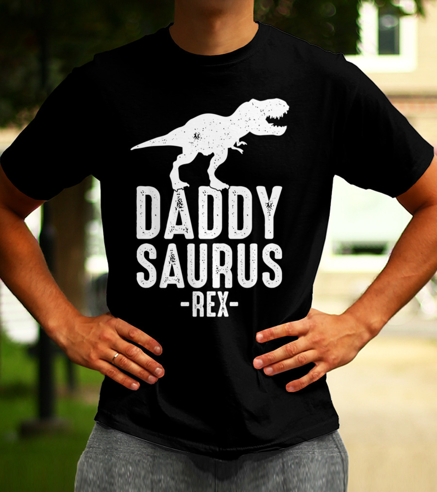 Daddysaurus Rex Daddy Dinosaur Pun T-Shirt