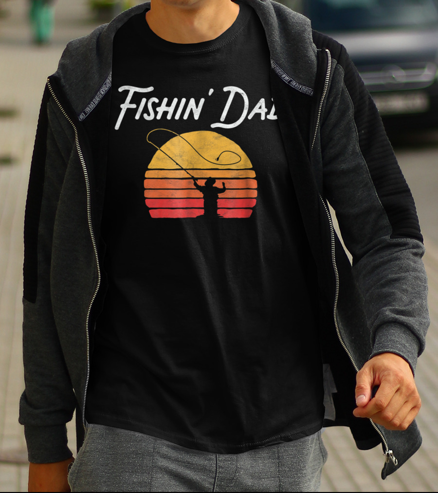 Fishin Dad Sunset Fly Fishing T-Shirt