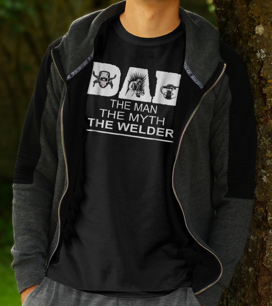 Dad The Man The Myth The Welder Icons T-Shirt