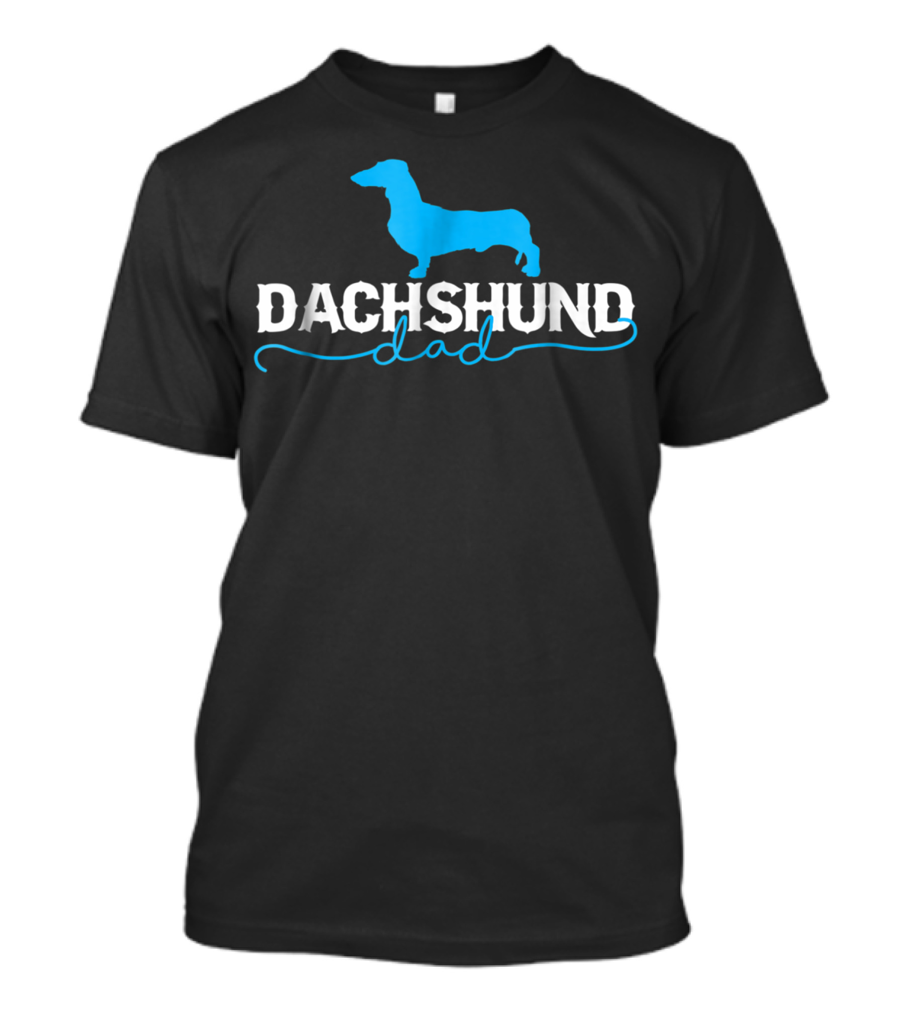 Dachshund Dad With Blue T-Shirt