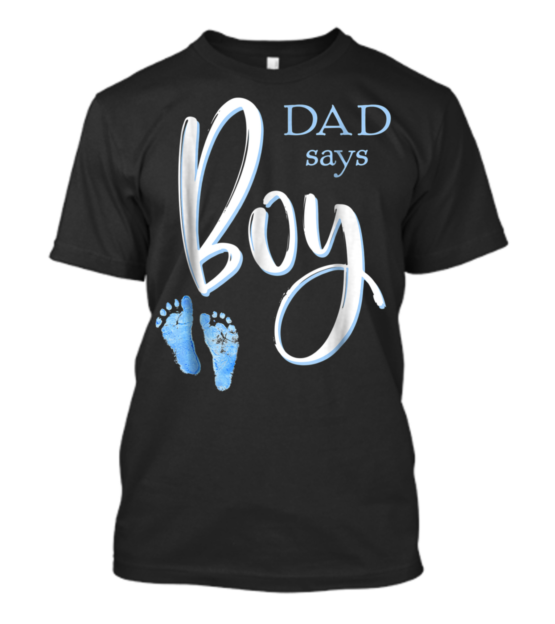 Dad Says Boy Baby Shower Gender Reveal Footprints T-Shirt
