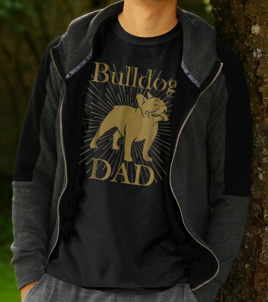 Bulldog Dad With Radiant Dog58 T-Shirt