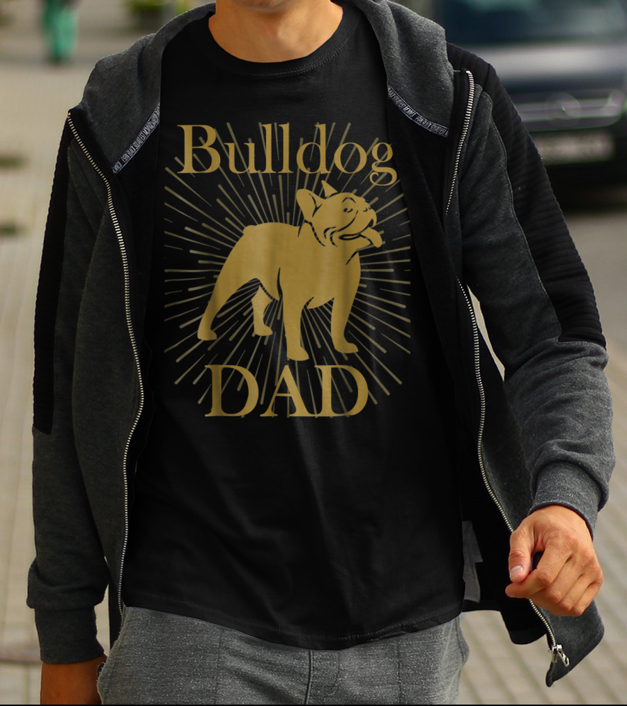 Bulldog Dad With Radiant Dog58 T-Shirt