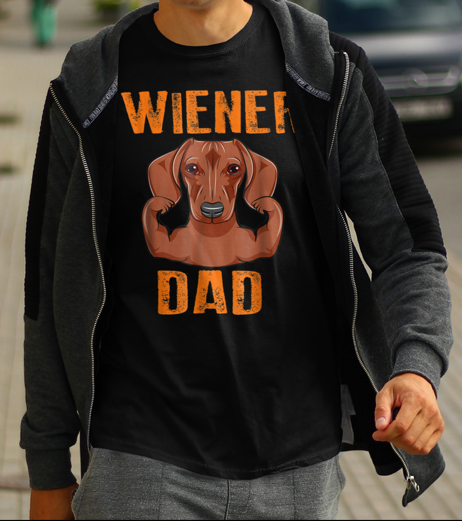 WIENER DAD Dachshund Muscle T-Shirt