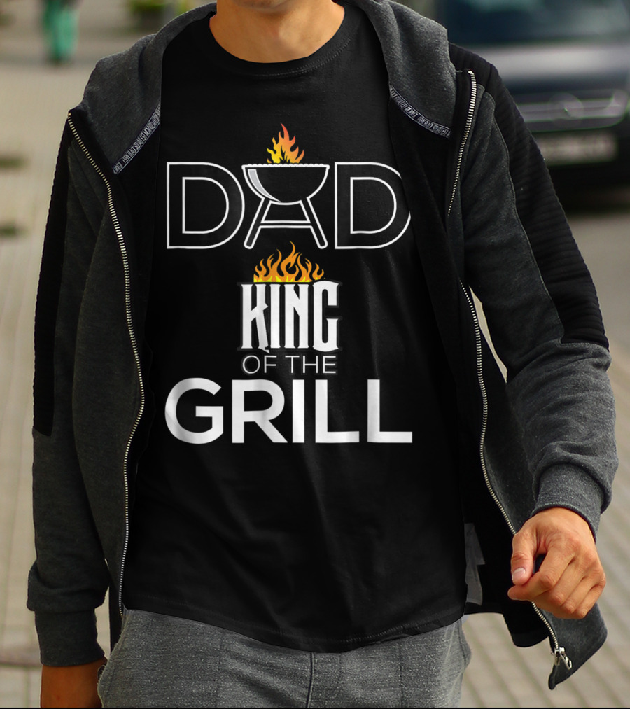 Dad King Of The Grill BBQ Barbecue Funny T-Shirt