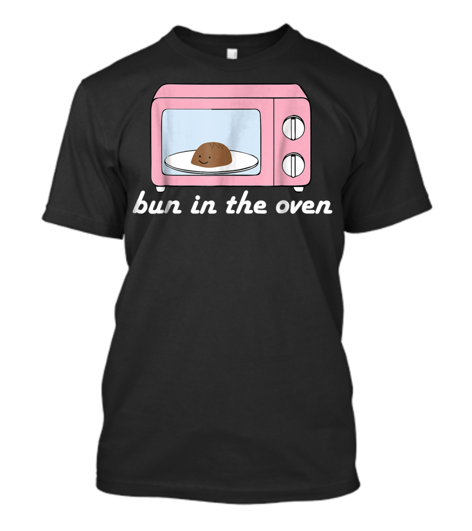 Bun In The Oven Expecting Baby Announcement Pink Microwave T-Shirt