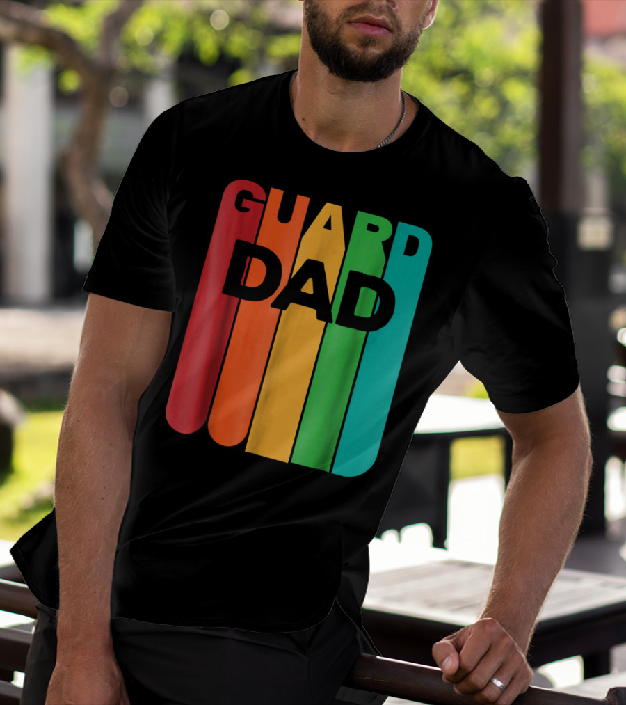 Color Guard Dad Rainbow Stripes T-Shirt
