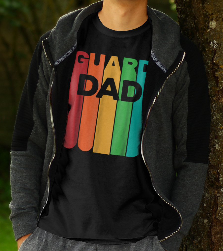 Color Guard Dad Rainbow Stripes T-Shirt