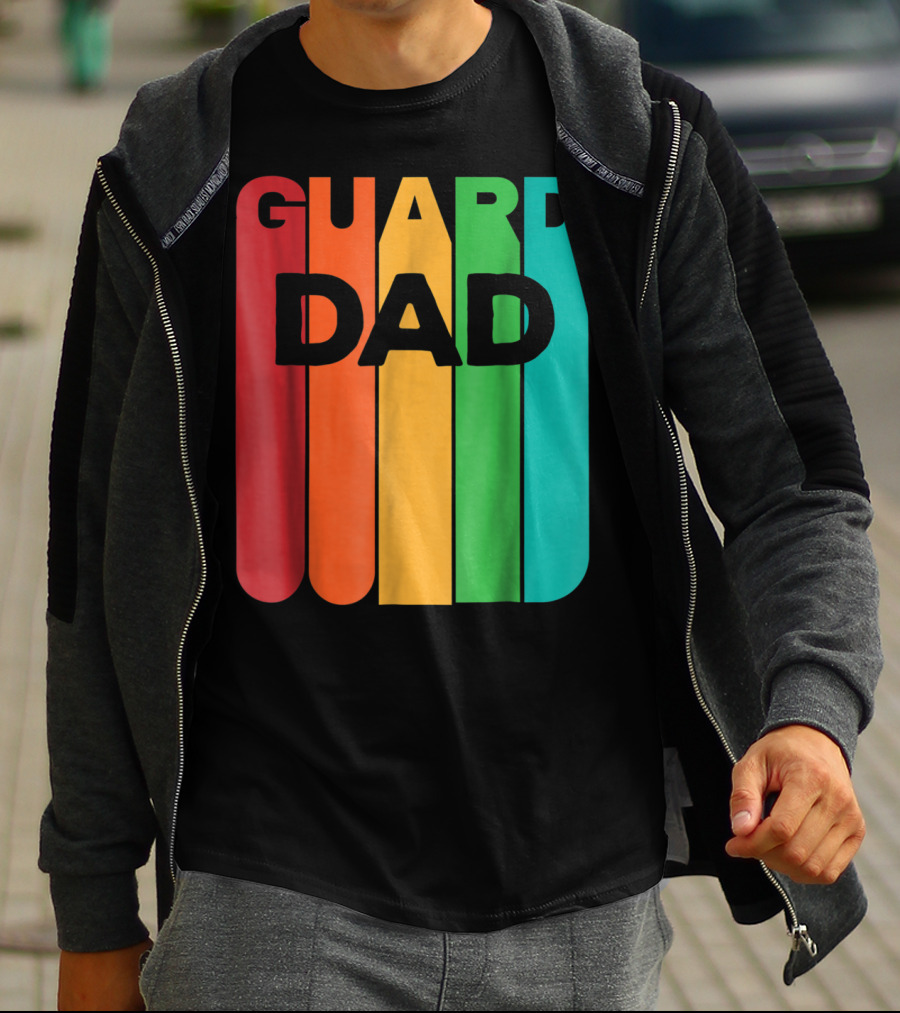 Color Guard Dad Rainbow Stripes T-Shirt