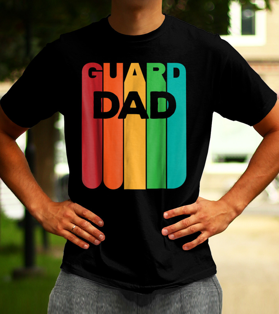 Color Guard Dad Rainbow Stripes T-Shirt