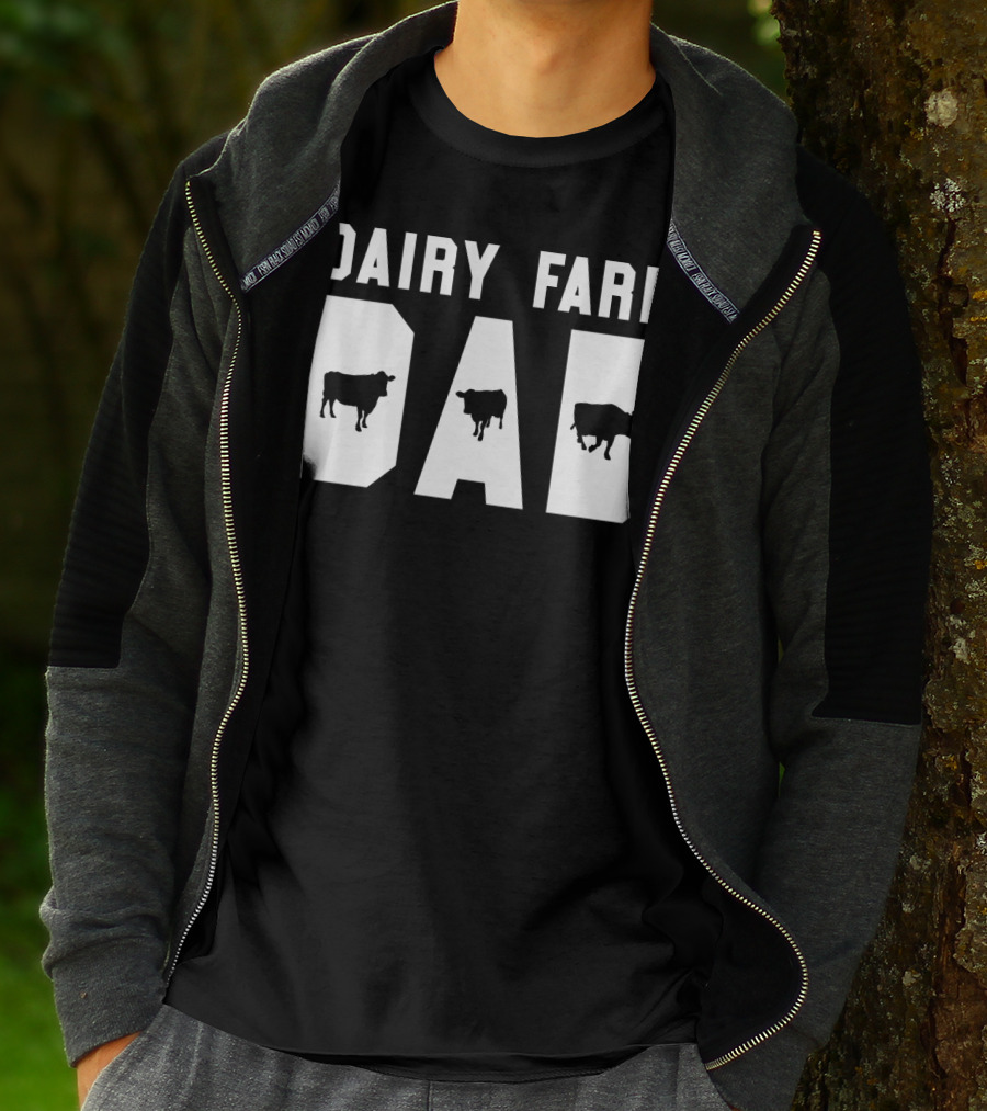 Dairy Farm Dad Funny Mens Cow Black12 T-Shirt