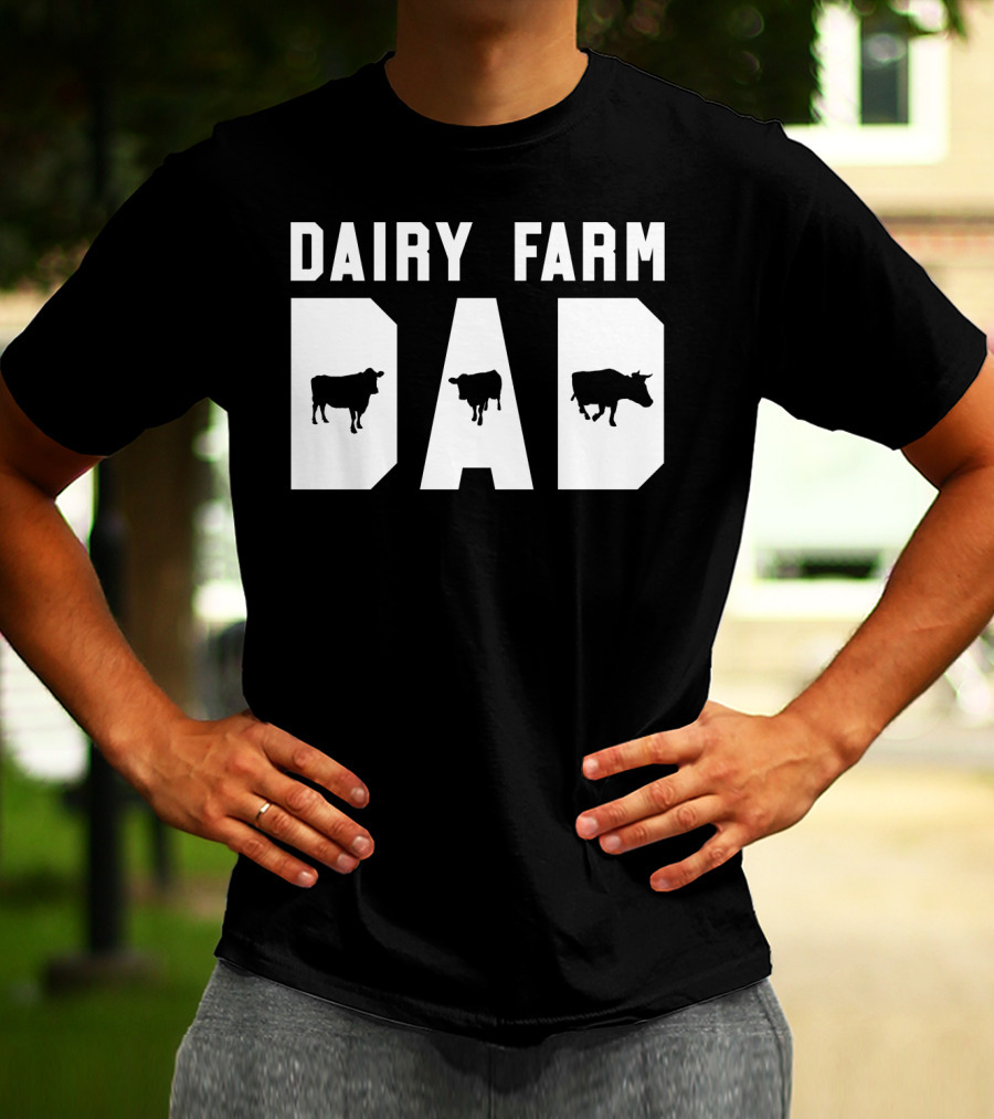 Dairy Farm Dad Funny Mens Cow Black12 T-Shirt