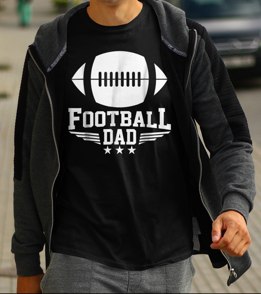 Football Dad Team Sports Daddy Stars And Football T-Shirt