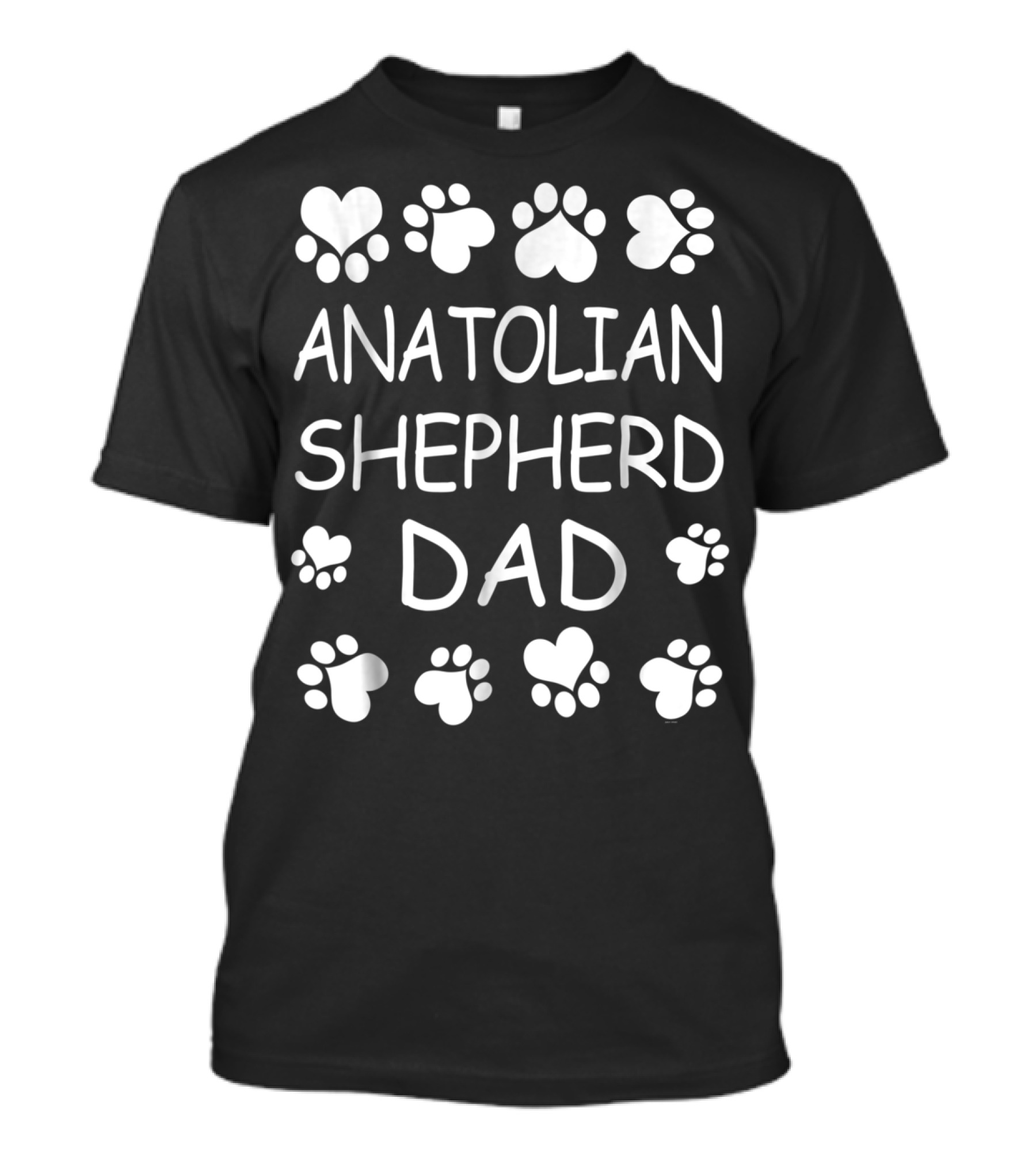 Anatolian Shepherd Dad Paw Print Hearts T-Shirt