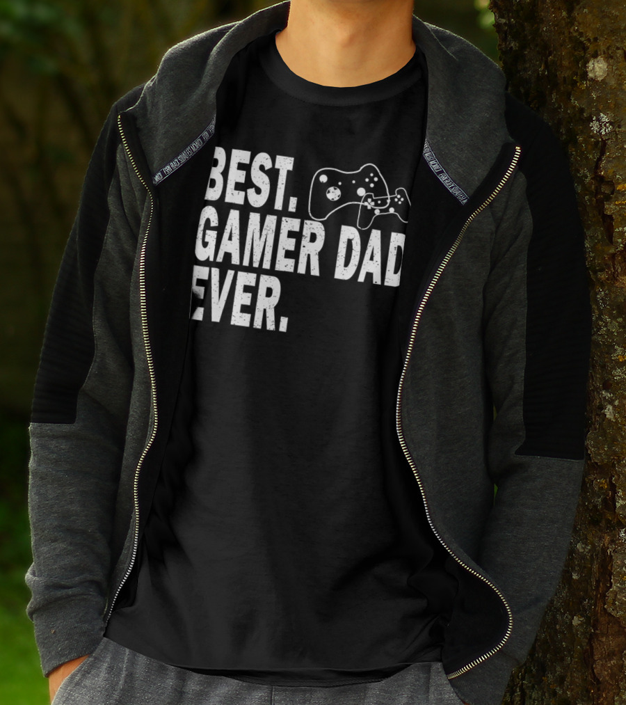Best Gamer Dad Ever Funny Father Gaming Controller T-Shirt