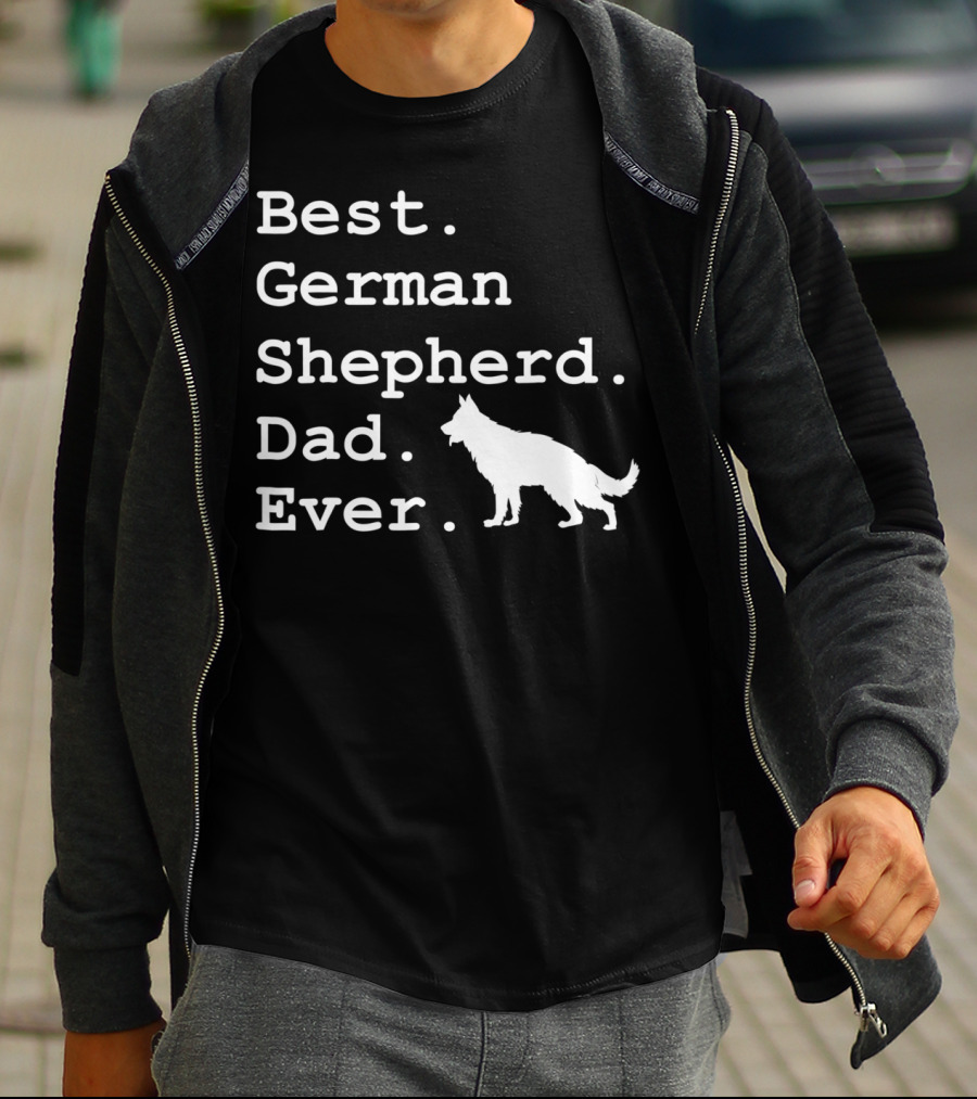 Best German Shepherd Dad Ever Funny Dogs Lovers Iconic T-Shirt