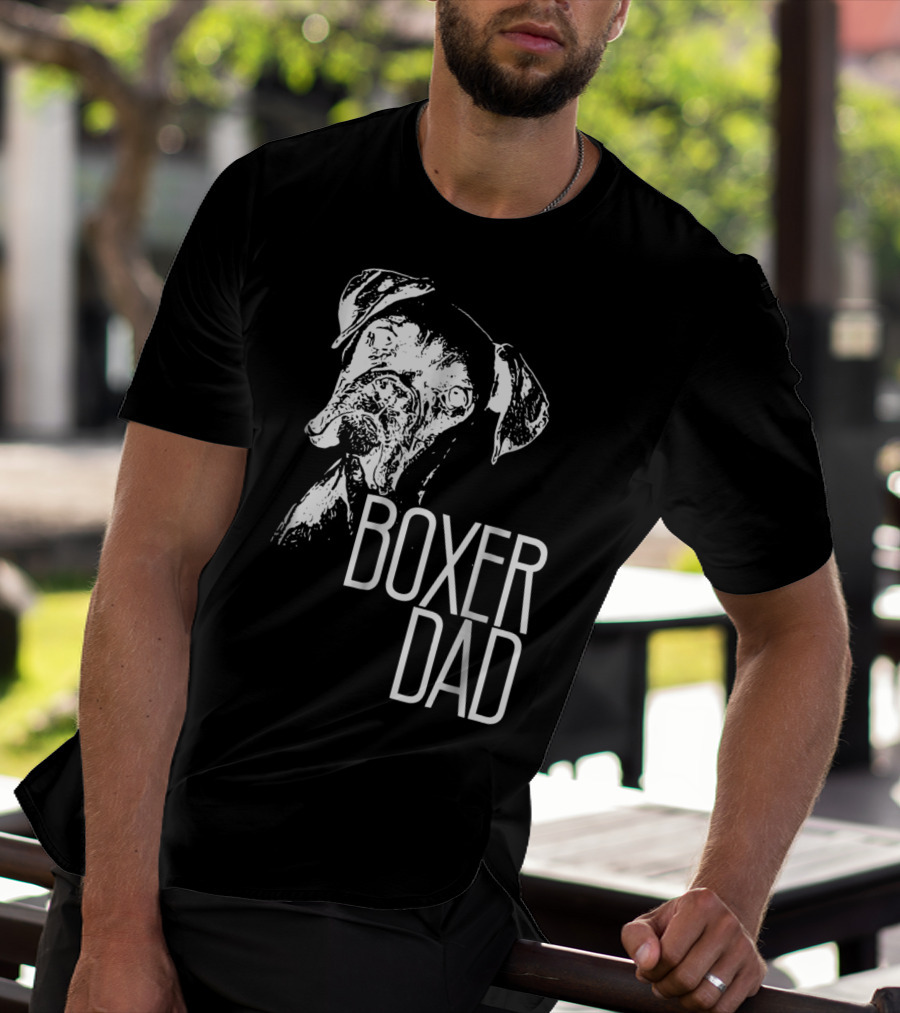 Boxer Dad Dog Face T-Shirt