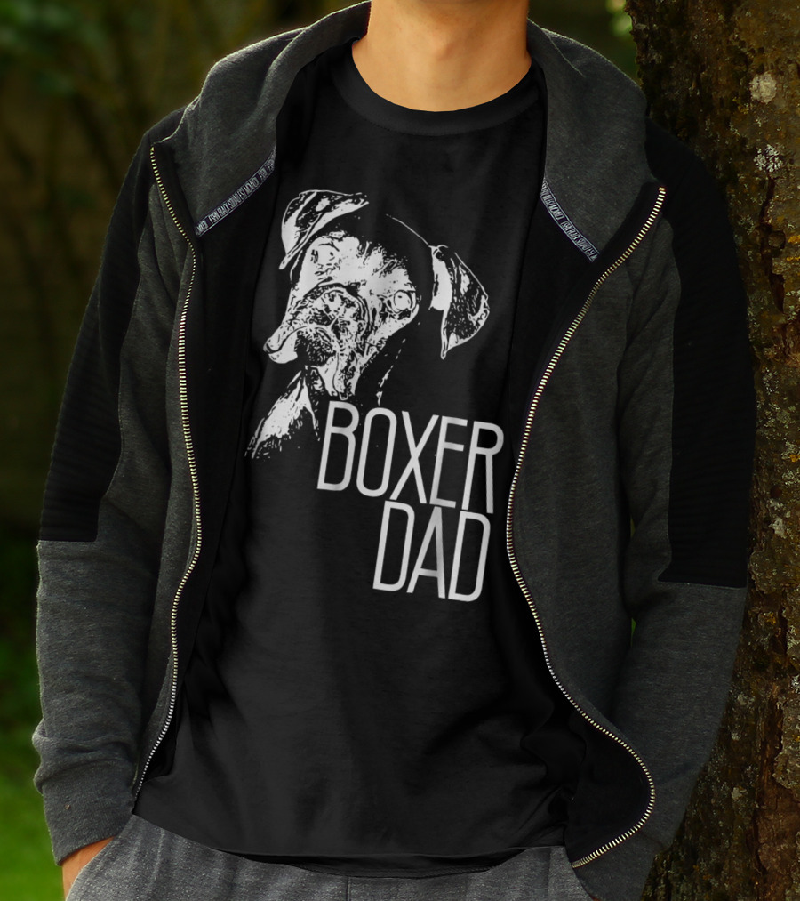 Boxer Dad Dog Face T-Shirt