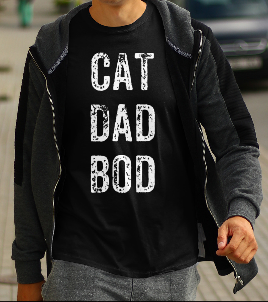 Cat Dad Bod Funny Pet Owner Fitness T-Shirt