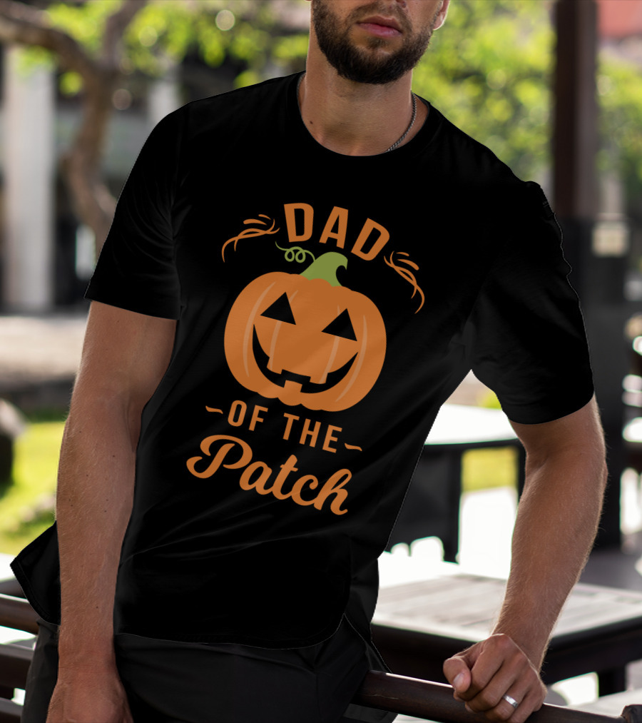 Dad Of The Patch Pumpkin Halloween Jack-O'-Lantern T-Shirt