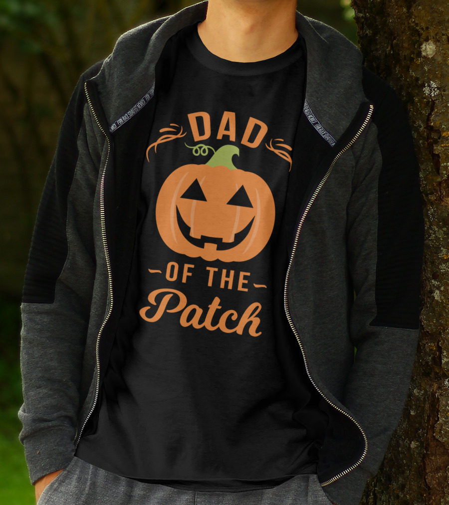 Dad Of The Patch Pumpkin Halloween Jack-O'-Lantern T-Shirt
