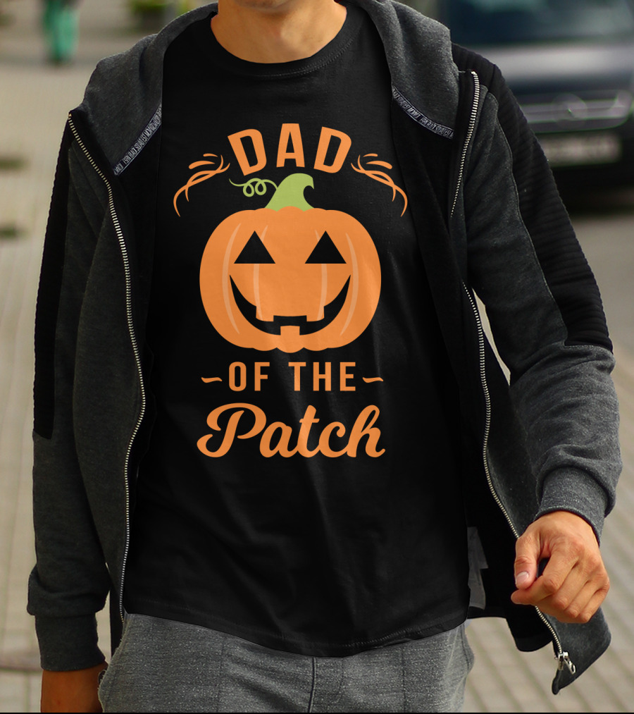 Dad Of The Patch Pumpkin Halloween Jack-O'-Lantern T-Shirt