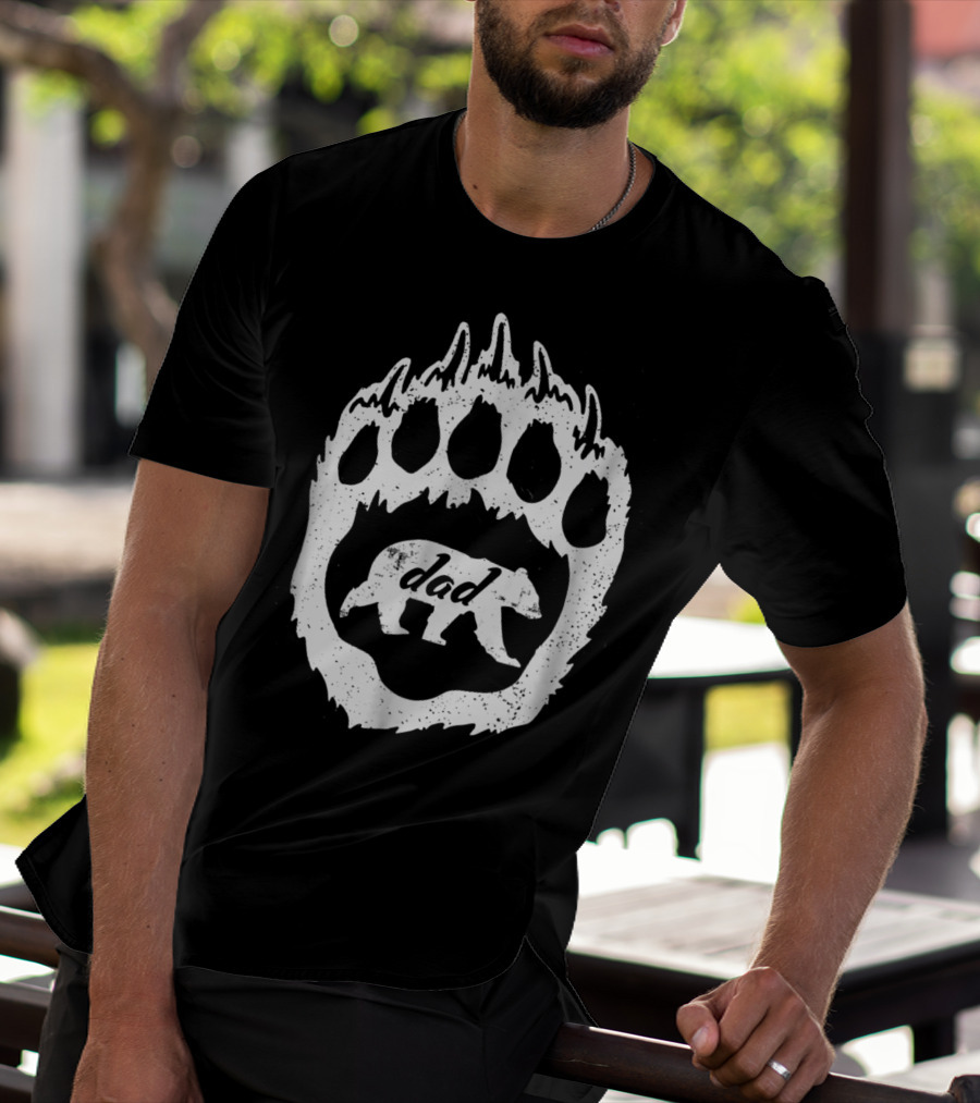 Dad Bear Paw52 Graphic With Bear T-Shirt