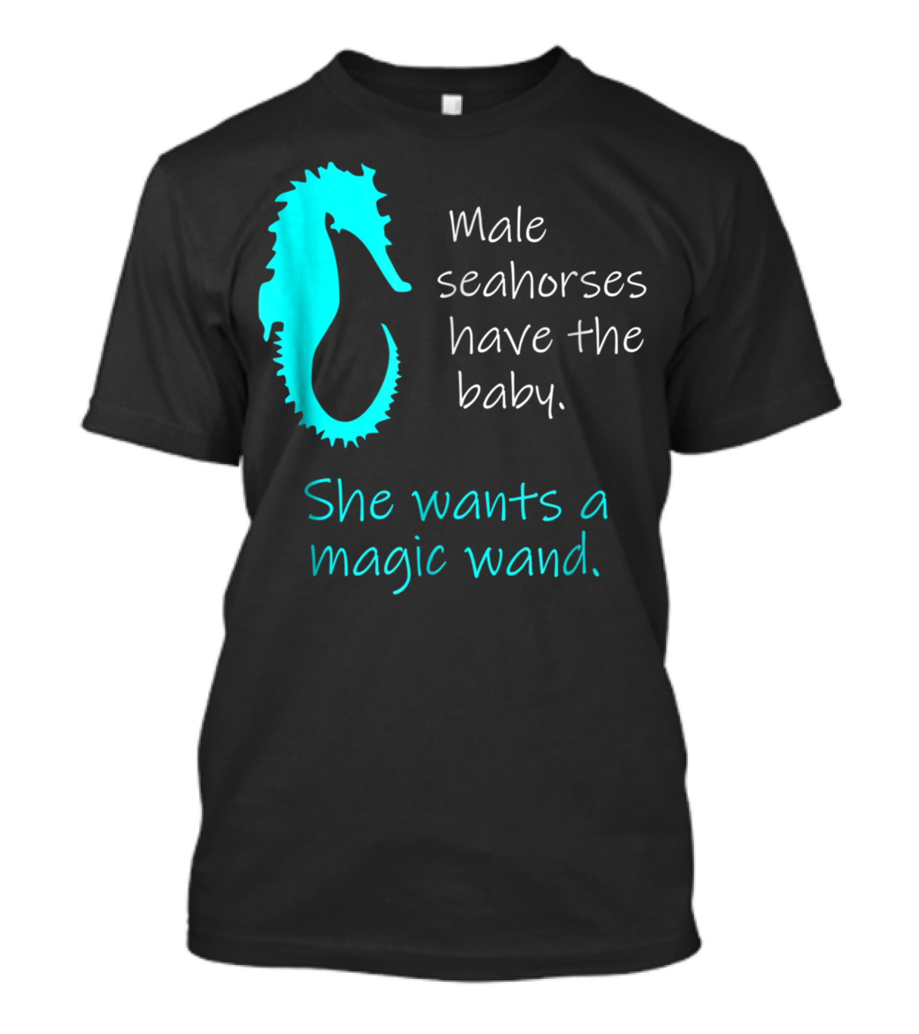 Male Seahorses Have The Baby She Wants A Magic Wand Dad To Be Maternity Tee96 T-Shirt