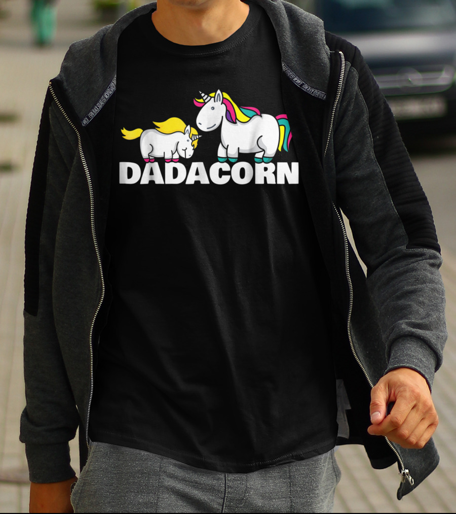 Dadacorn Funny Unicorn Best Dad With Colorful Mane T-Shirt