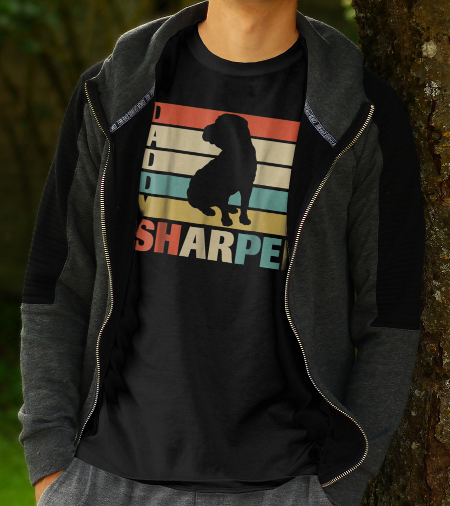 Daddy Sharpei Vintage Love Dog43 Retro T-Shirt