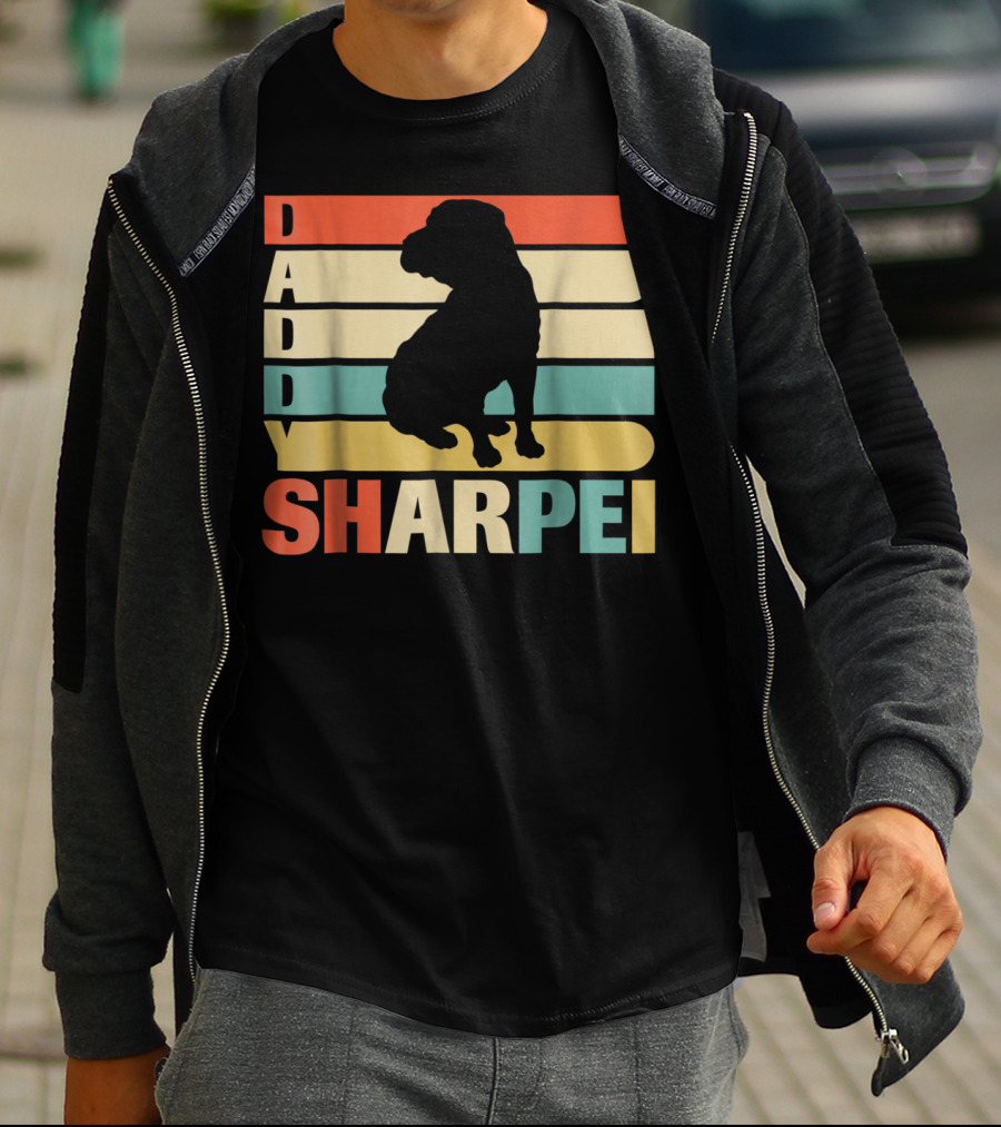 Daddy Sharpei Vintage Love Dog43 Retro T-Shirt