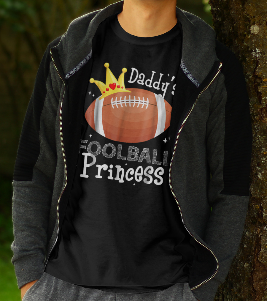 Daddy's Football Princess Football Dad Daughter T-Shirt