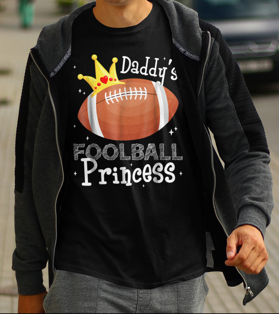 Daddy's Football Princess Football Dad Daughter T-Shirt