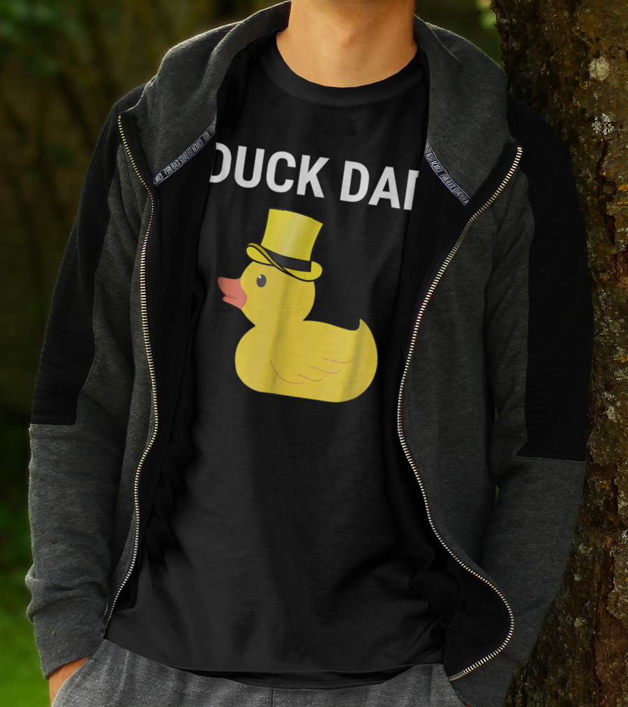 Duck Dad Cute Rubber Duck With Top Hat For Lovers Father T-Shirt