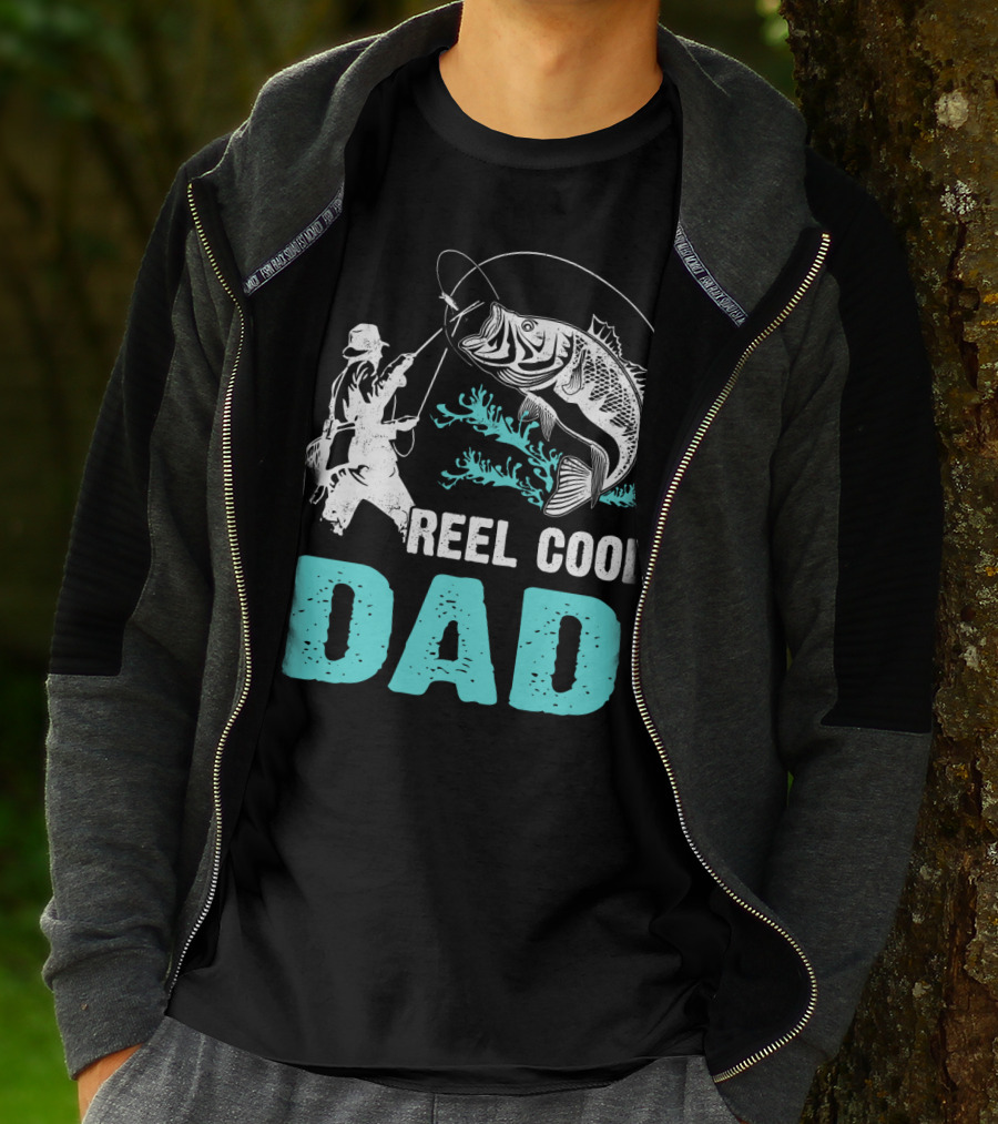 Father's Day Reel Cool Fishing Dad Fisherman Reel Cool Dad T-Shirt