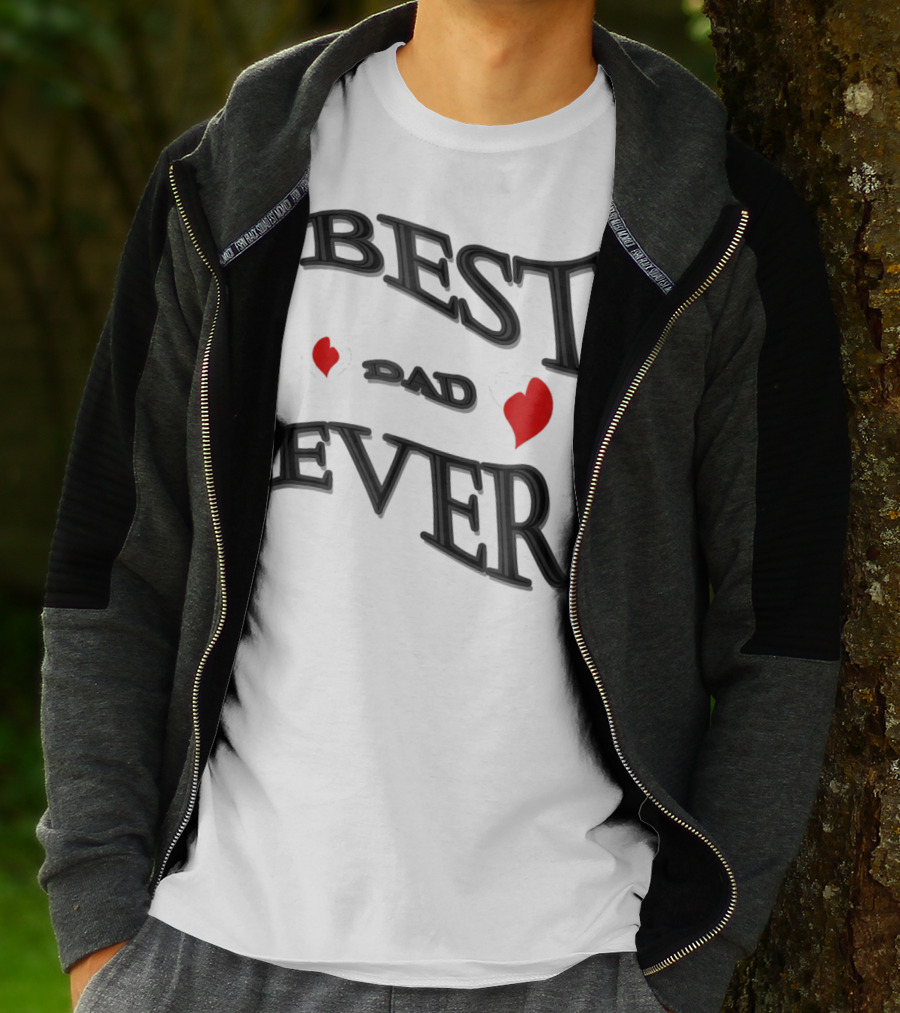 BEST DAD EVER Heart Design Bonus Sticker28 T-Shirt