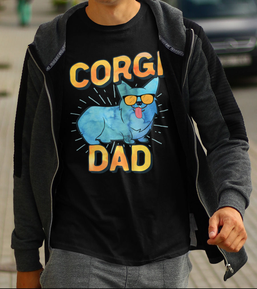 Corgi Dad Men Pembroke Welsh Corgi Sunglasses 85 T-Shirt