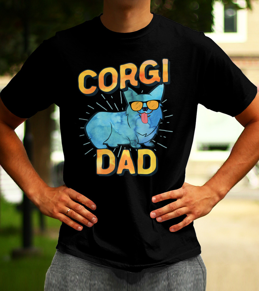 Corgi Dad Men Pembroke Welsh Corgi Sunglasses 85 T-Shirt