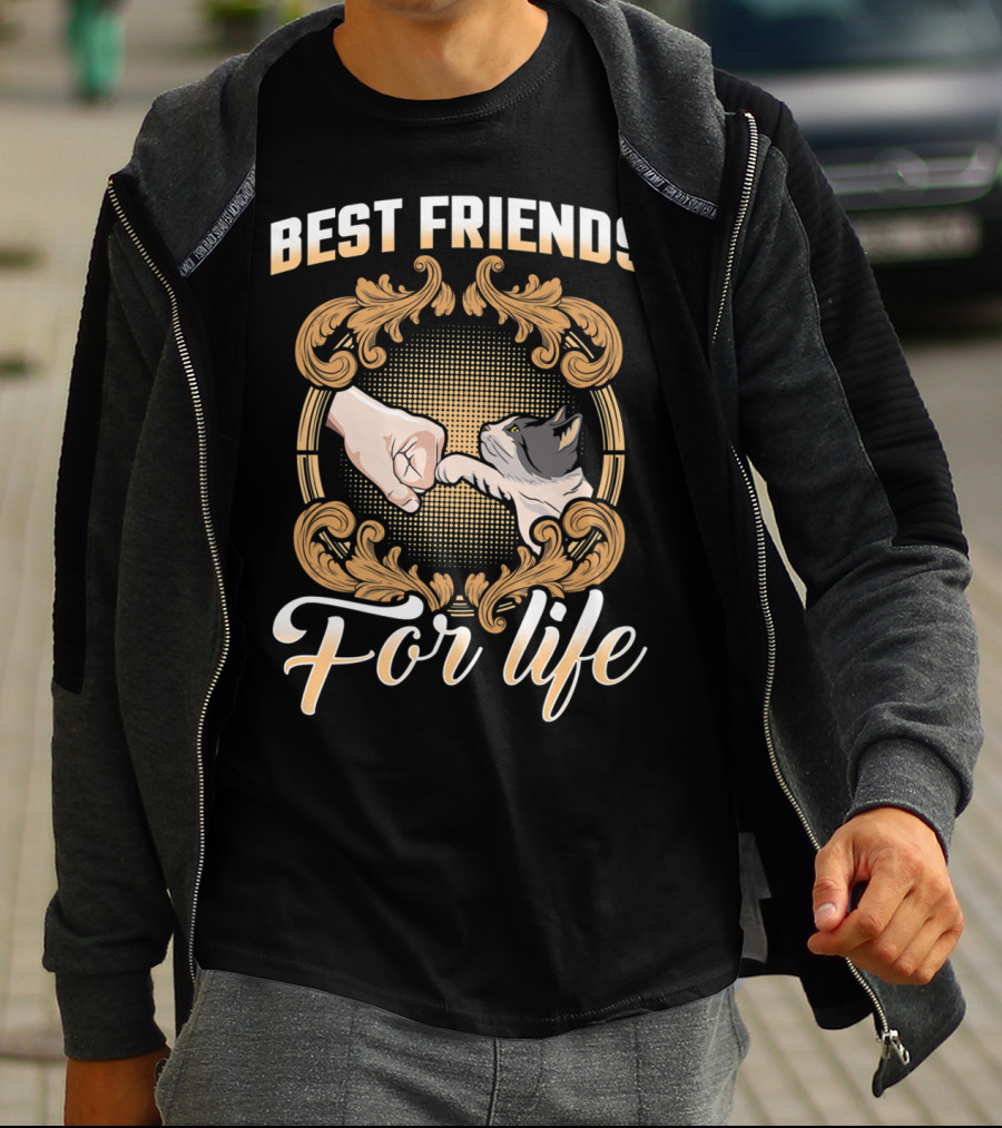 Crazy Cat Lady Best Friends For Life Fist Bump T-Shirt