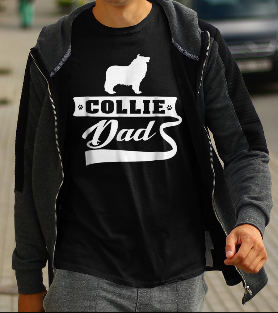 Collie Dad Dog Mens Animal Dogs T-Shirt
