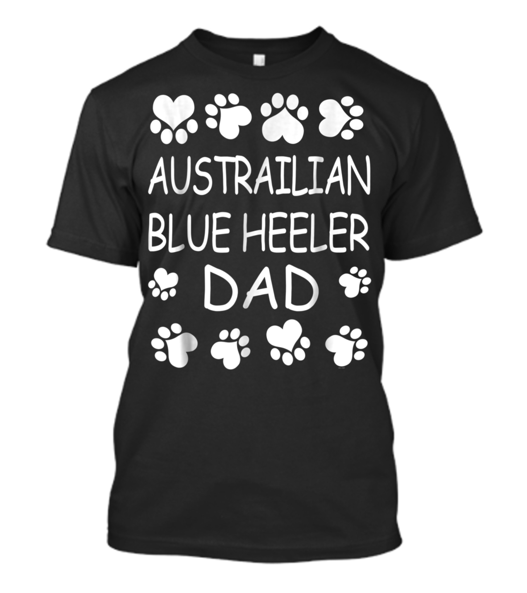 Australian Blue Heeler Dad Paw Prints T-Shirt