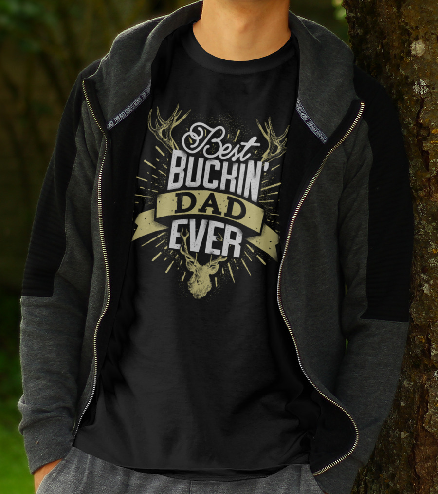 Best Buckin' Dad Ever Hunter Deer Antlers T-Shirt