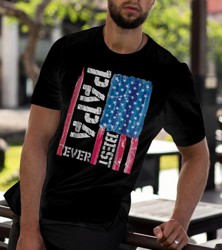 Best Papa Ever Distressed American Flag T-Shirt