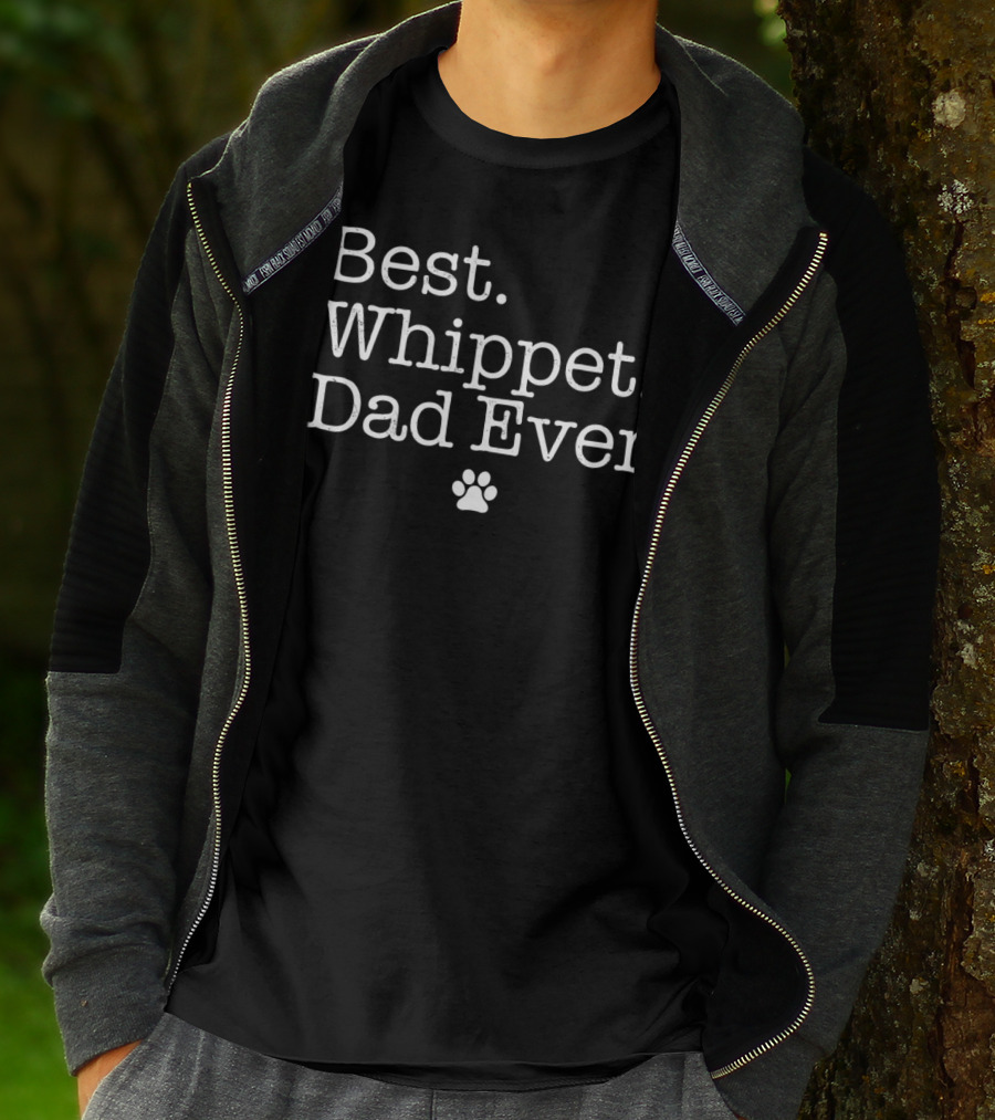 Best Whippet Dad Ever Paw Prints T-Shirt