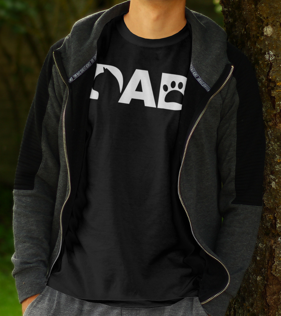 Cat Dad Silhouette Paw Funny Dy23 T-Shirt