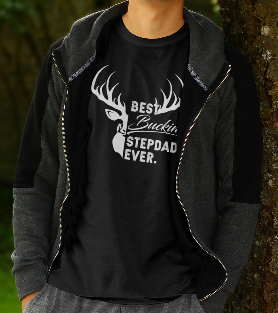Best Buckin' Stepdad Ever Deer Hunting Fathers Day Gift T-Shirt