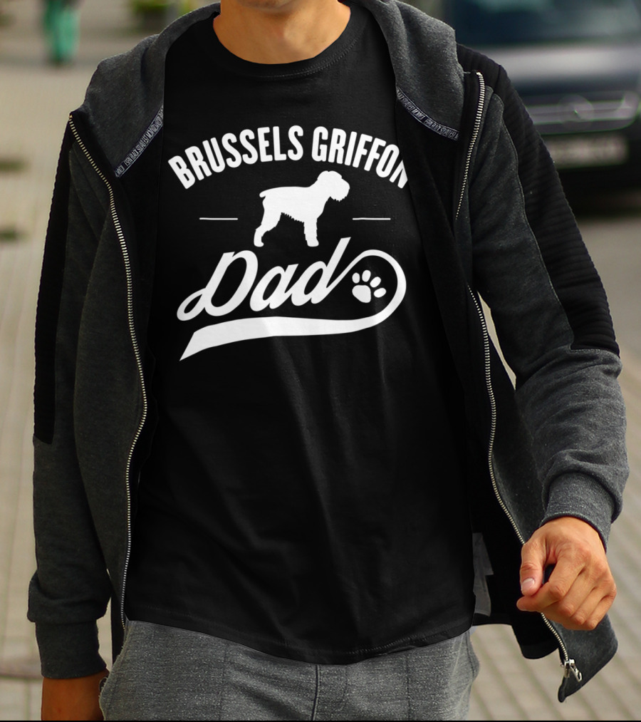 Brussels Griffon Dog Dad Paw Lover T-Shirt