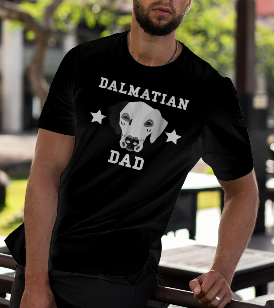 Dalmatian Dad Dog Owner Mens Dalmatian Dad With Stars T-Shirt
